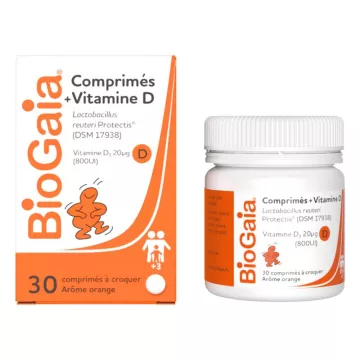 Biogaia Vitamina D Probiótico 30 Comprimidos Mastigáveis
