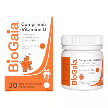 Biogaia Vitamine D Probiotique 30 Comprimés à croquer Citron
