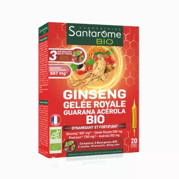 Santarome Ginseng Royal Jelly Guarana Acerola biologische ampullen 10ml