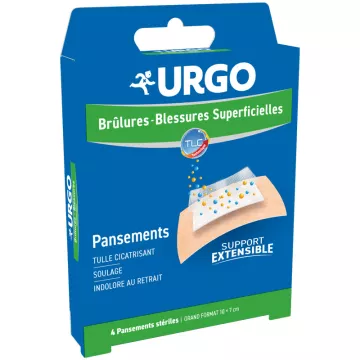 URGO BRULURE BLESSURES SUPERFICIELLES 6 PANS