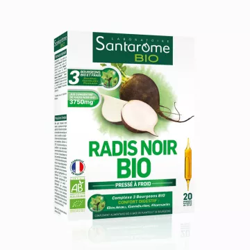 Santarome bio radish preto desintoxicação solução oral 20 ampolas 10 ml