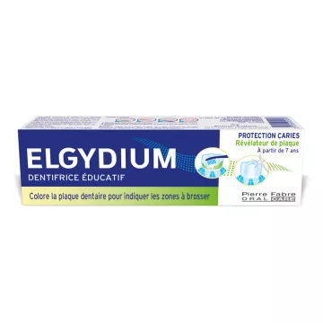 Elgydium Educational Zahnpasta Protection Caries enthüllt Zahnbeläge 50 ml