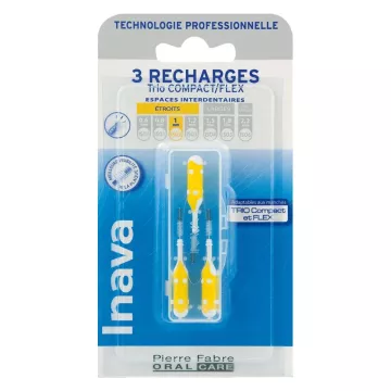 Inava Trio Compact Brossette Recharge Interdentaire Jaune 1mm