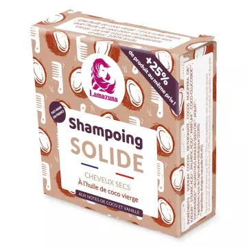 Lamazuna shampooing solide cheveux secs Vanille Coco 55g