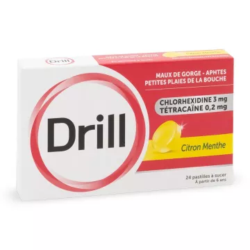 DRILL 24 pastilles anesthésiantes & antiseptiques