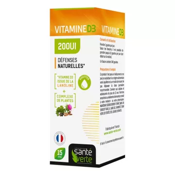 Sante verte Vitamine D3 200UI Défences Naturelles 