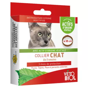 Vetobiol Collier Chat Antiparasitaire Naturel 