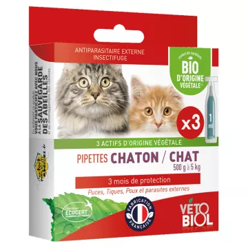 Vetobiol 3 пипеток Блошиный Natural Anti - Cat 1 до 5 кг