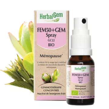 Herbalgem FEM50+GEM CG22 Bio 15ml spray bouffée de chaleur