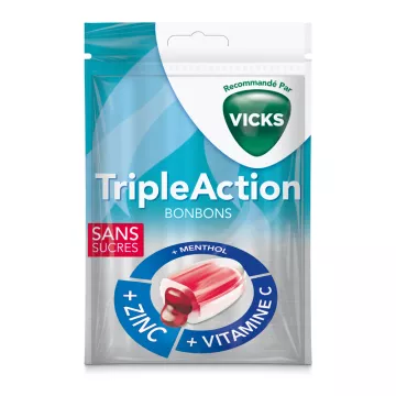 Vicks Candy Triple Acción sin Azúcar 72g