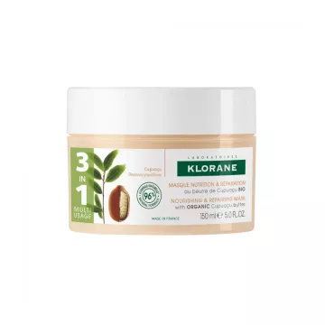 Klorane masque 3en1 Nutrition et Réparation au beurre de cupuaçu Bio