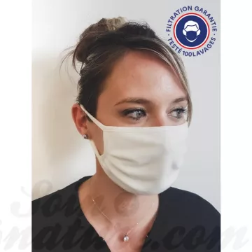 Masque barrière anti-projection en tissu réutilisable 100 fois Catégorie 1