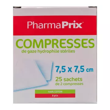 Pharmaprix Compresses de Gaze Hydrophile Stériles