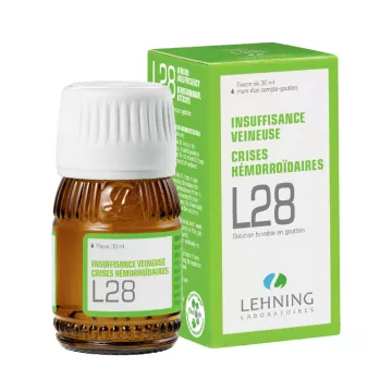 Lehning L28 Insuffisance Veineuse Crise Hémorroïdaire 30 ml