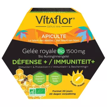 Vitaflor Apiculte Bio-Gelée Royale 1500 mg Defenses+ 20 Fläschchen