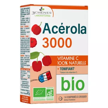 3Chênes Acérola Bio 3 000 mg Vitamine C 21 Comprimés