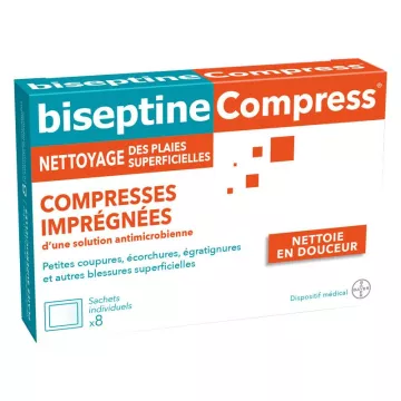 BISEPTINECOMPRESS 8 compressas anti-sépticas Bayer