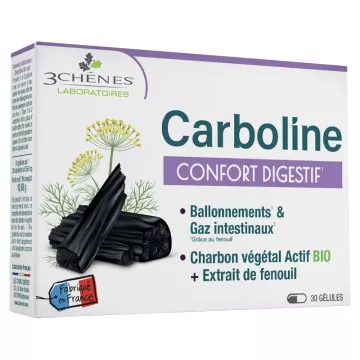 3Chênes Carboline Ballonements et Gaz Intestinaux 30 comprimés