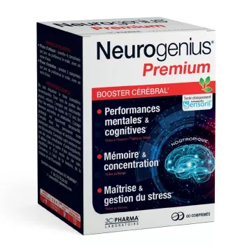 3C Pharma Neurogenius Premium Booster Cérébral 60 comprimés
