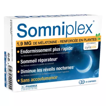 3C Pharma Somniplex 1.9 mg Melatonin 30 tablets