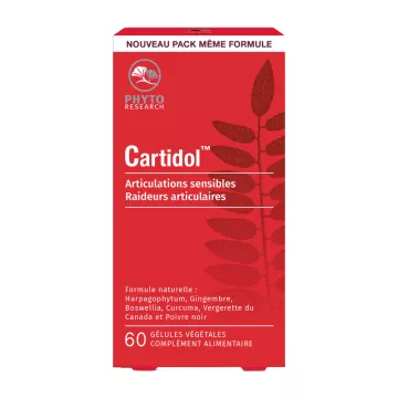 Cartidol Articulations Sensibles et Raideurs Articulaires 60 Gélules PhytoResearch