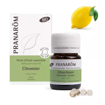 Pérolas de Pranarom de óleo essencial orgânico de limão