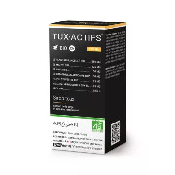 SINACTIVOS TuxiActifs Bio TuxiGreen xarope orgânico tosse e garganta 125 ml