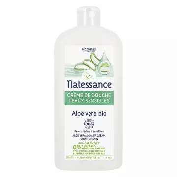 Natessance creme de banho para pele sensível aloe vera orgânica