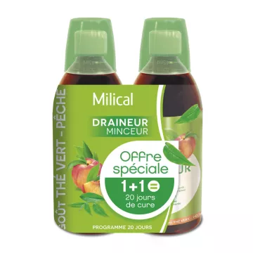 Milical Draineur minceur Ultra pêche 2 flacons de 500ml