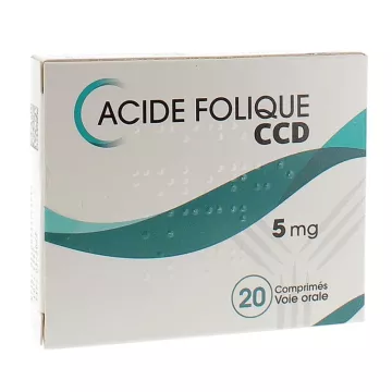 Acide Folique 5mg CCD 20 Comprimés