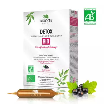 Biocyte Organic Detox 20 zwarte bessenflacons