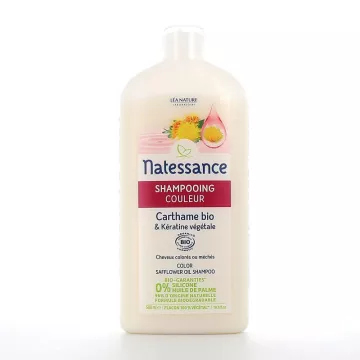 Natessance Shampooing Couleur Bio pour cheveux Colorés Carthame et Kératine 500 ml