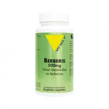 Vitall + Berberis 500mg Standardisierter Berberin-Extrakt 60 pflanzliche Kapseln