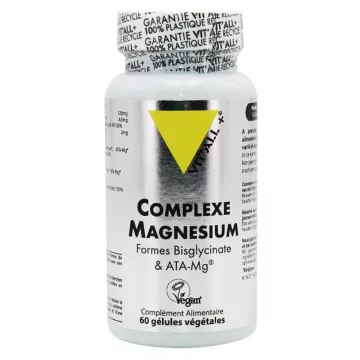 Vitall+ Complexe Magnésium Formes Bisglycinate et AtaMg 60 gélules végétales
