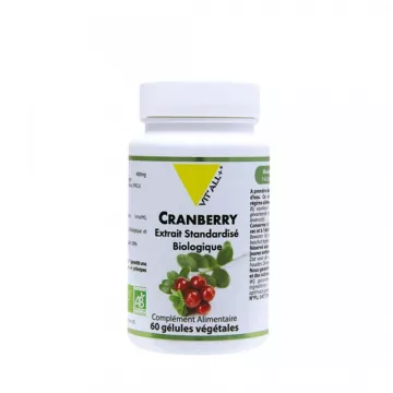 Vitall + Biologische cranberry 400 mg gestandaardiseerd extract 60 plantaardige capsules