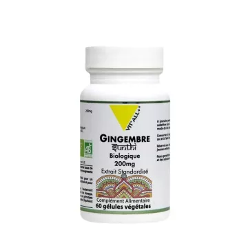 Vitall + Extracto estandarizado de jengibre orgánico 200 mg 60 cápsulas vegetales