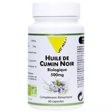 Vitall + Óleo de Cominho Preto Orgânico 500 mg 60 cápsulas