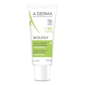 A-Derma Biology Crème Légère Hydratante Bio 40ml