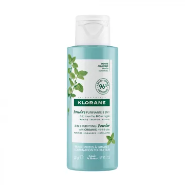 Klorane Polvo Limpiador Facial Purificante de Menta Acuática Orgánica 50g