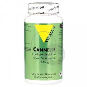 Vitall+ Cannelle Bio 500mg Extrait Standardisé 80 gélules végétales