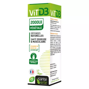 Vitamina D3 vegetale verde per la salute 2000 IU 20 ml