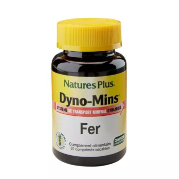 Natures Plus Dyno Mins Fer 28 mg 30 comprimés chélatés