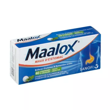 MAALOX anti acide MAUX D'ESTOMAC Menthe comprimés