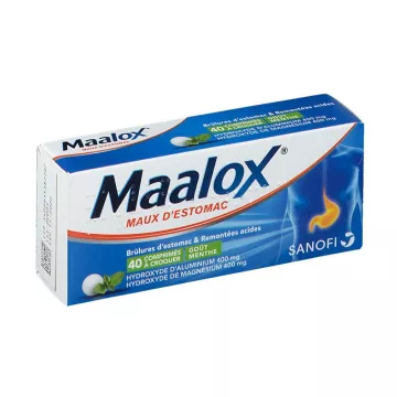 Maalox anti MAAG DIE VAN STREEK Mint zuur tabletten