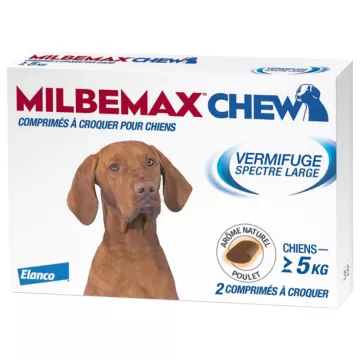 Milbemax chew Vermifuge pour chien 2 comprimés à croquer