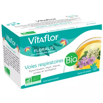Vitaflor Floralis Chá de ervas orgânico para vias respiratórias 20 sachês