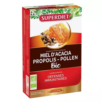 Superdiet Honing Propolis Pollen Biologische Immuun Defensie 20 flesjes