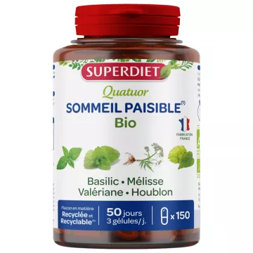 Superdiet Citroenmelisse Kwartet Vreedzame Slaap Biologische Capsules x 150