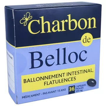 Charbon de Belloc Charbon actif 36 Capsules sous blister
