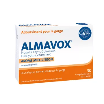 Almavox throat softener, box of 30 tablets